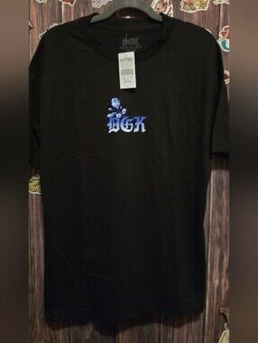 DGK Black Short-Sleeve Tee with Blue Rose Logo